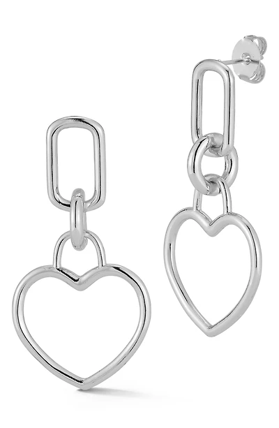 Open Heart Drop Earrings