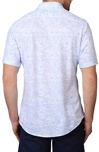 Tropical Short Sleeve Modal Blend Button-Up Shirt