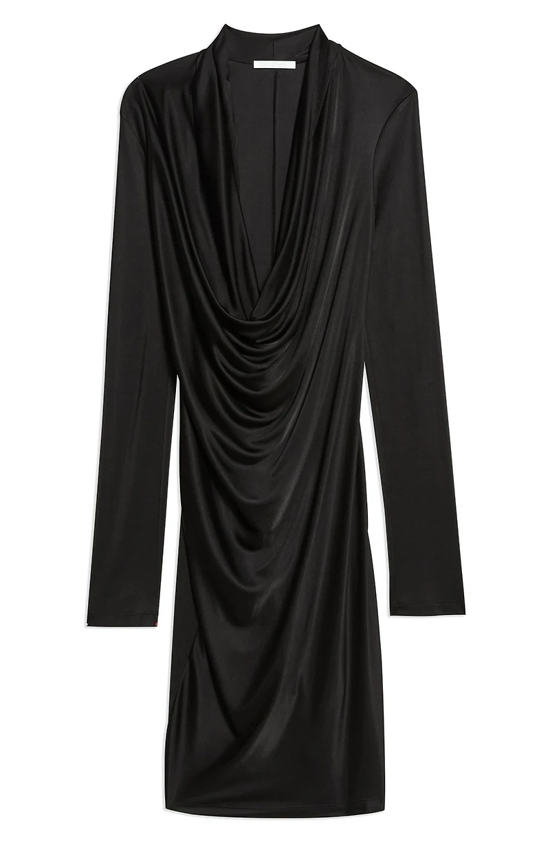 Cowl Neck Long Sleeve Dress