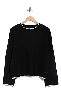 Contrast Stitch Pullover Sweater