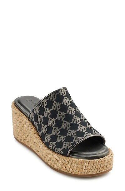 Logo Platform Wedge Sandal