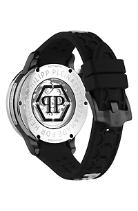Rich Skeleton Silicone Strap Watch, 46mm