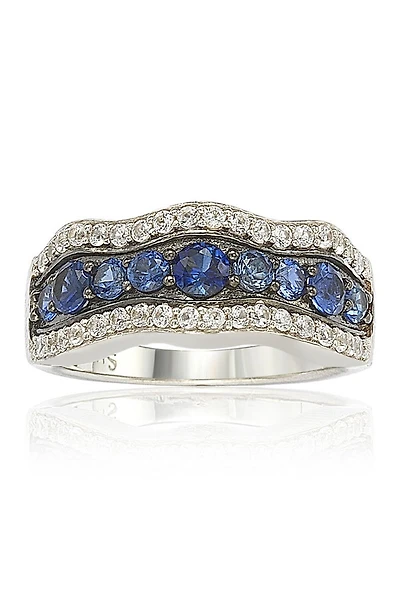 Sapphire & Diamond Wave Ring