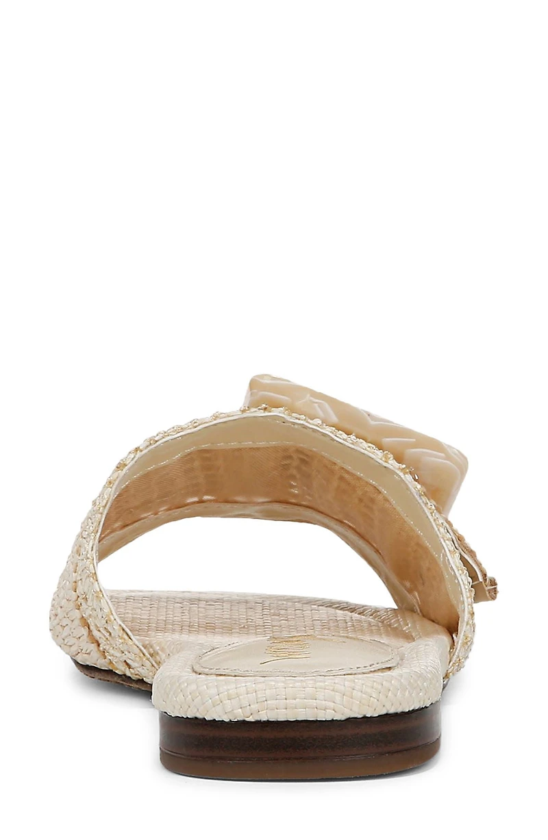 Bambi Raffia Buckle Slide Sandal