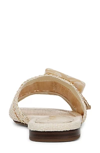 Bambi Raffia Buckle Slide Sandal