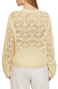 Lace Patchwork Cotton Pullover