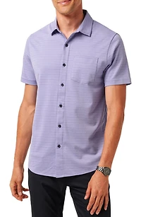 Tip to the City Short Sleeve Cotton Blend Button-Up Shirt