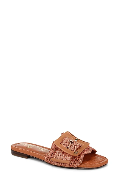 Bambi Raffia Buckle Slide Sandal
