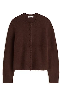 Shrunken Cotton Blend Cardigan