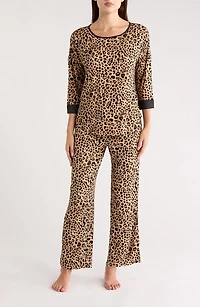 Leopard Print Top & Pants Pajamas