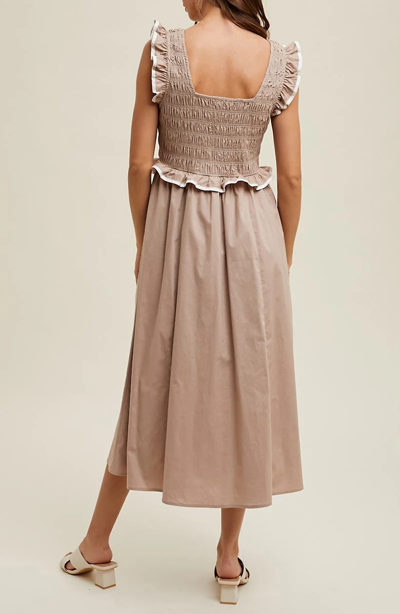 Ruffle Tank Midi Dress