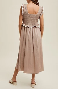 Ruffle Tank Midi Dress
