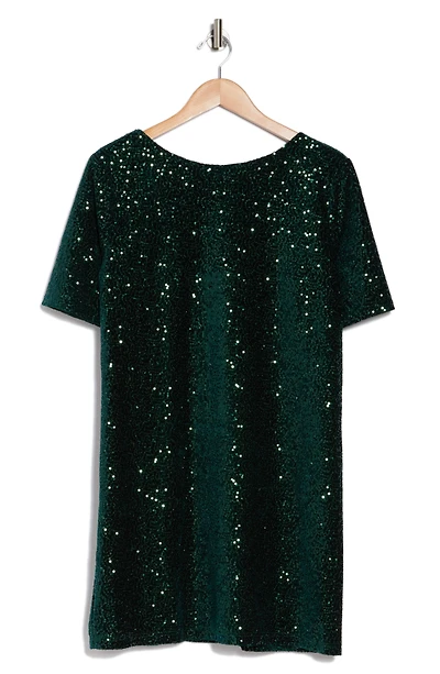 Elbow Length Sleeve Sequin A-Line Cocktail Dress