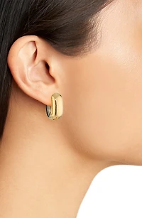 Set of 2 Two-Tone Hoop Earrings