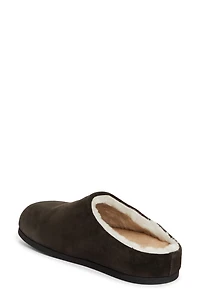 Suede & Genuine Shearling Clog