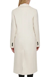 Wool Blend Double Breasted Coat