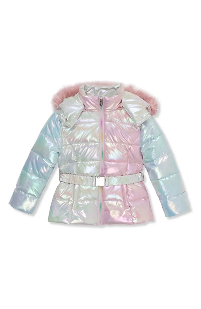 Kids' Colorblock Iridescent Quilted Puffer Jacket