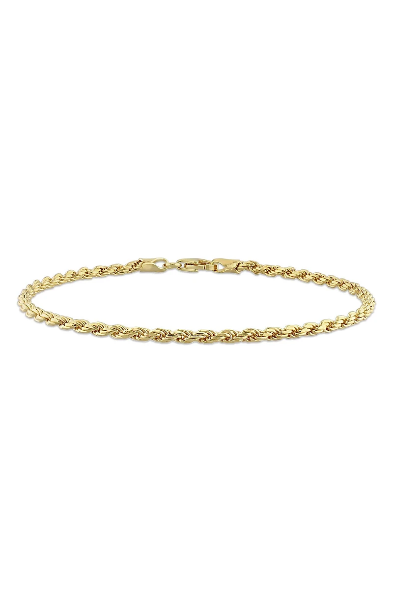 18K Yellow Gold Plated Sterling Silver Twisted Rope Bracelet
