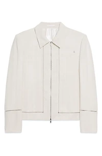 Border Slub Viscose Jacket