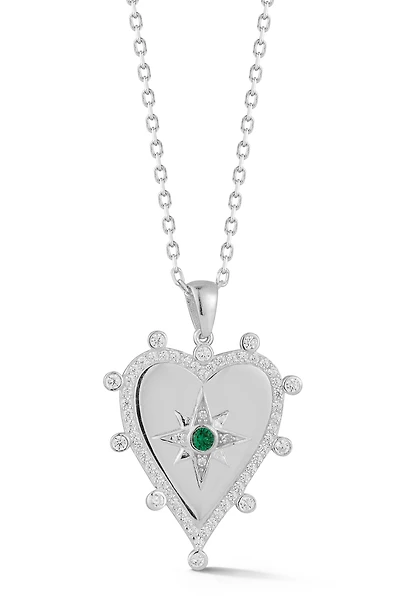Cubic Zirconia Heart Pendant Necklace