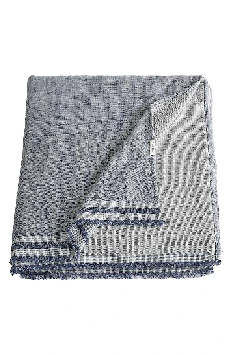 Fine Weave Linen & Cotton Blend Throw Blanket