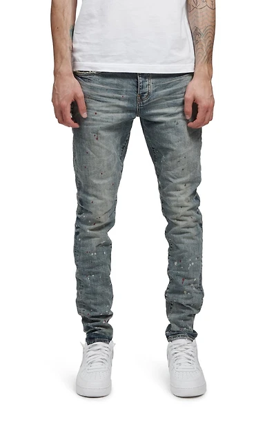 PURPLE Paint Splatter Slim Jeans