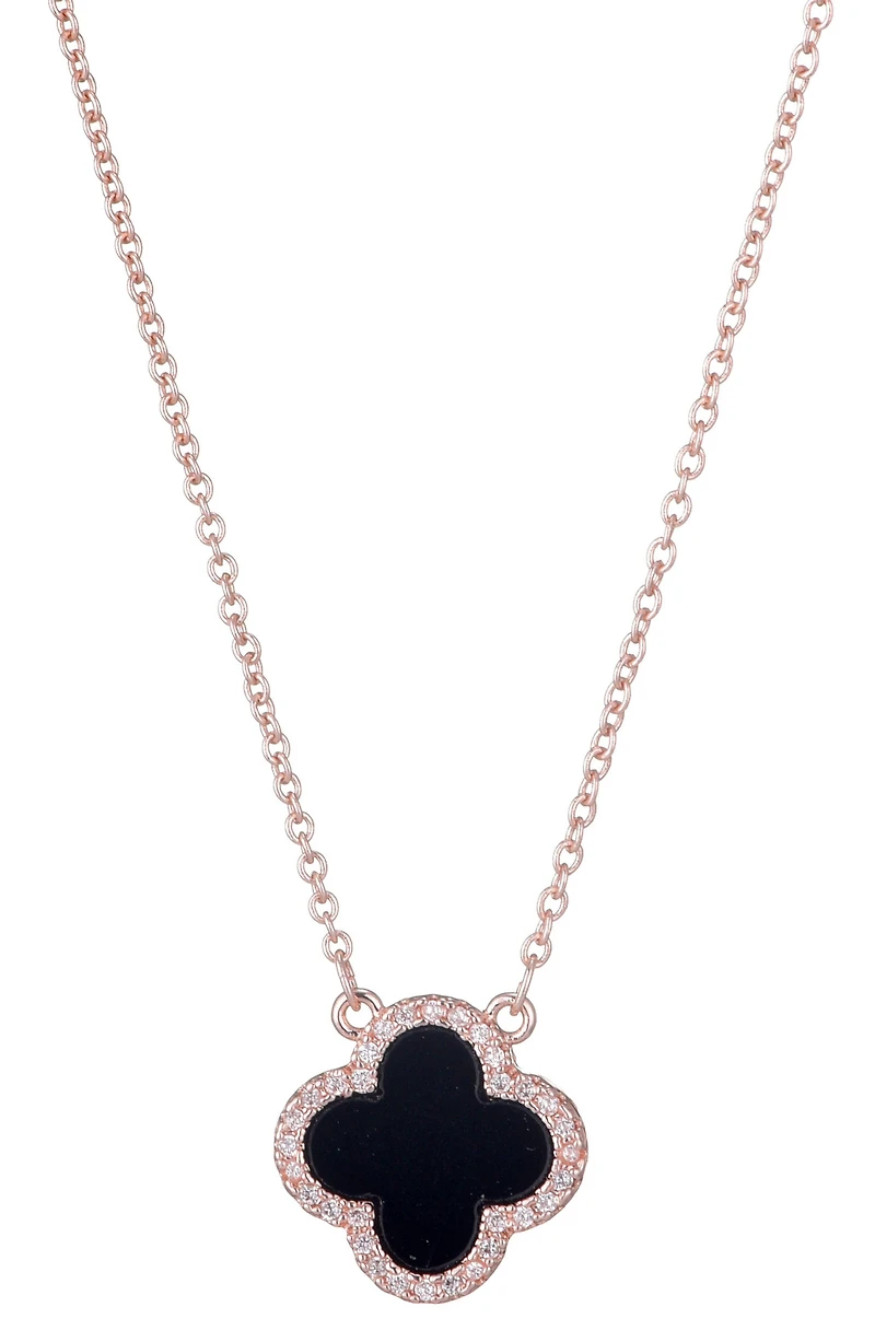 Cubic Zirconia Clover Pendant Necklace