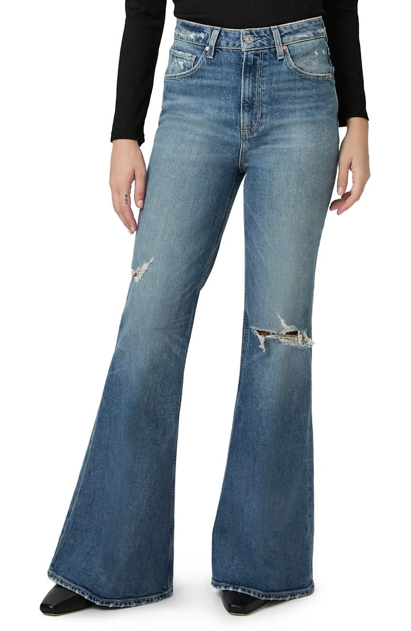 Charlie Ripped Super High Waist Flare Jeans