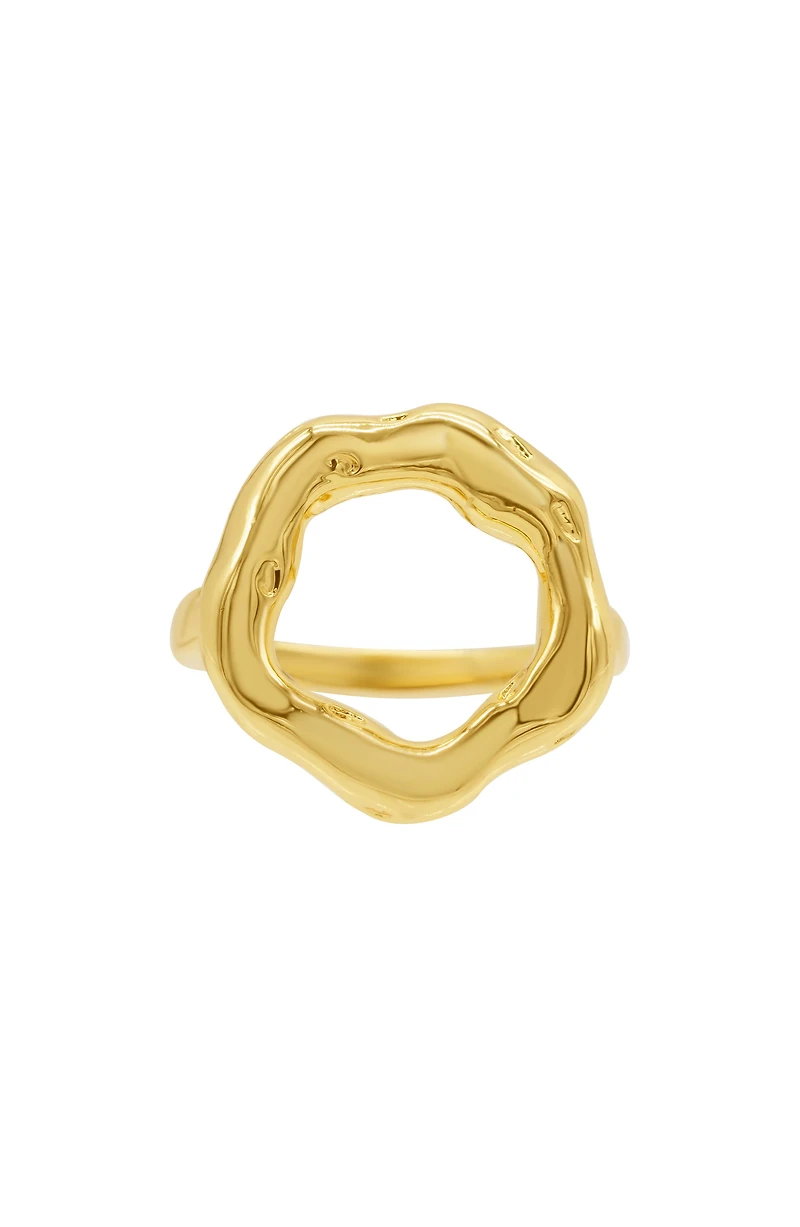 Water Resistant Hammered Circle Ring