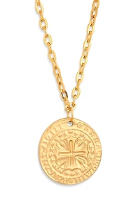 Cross Coin Pendant Necklace