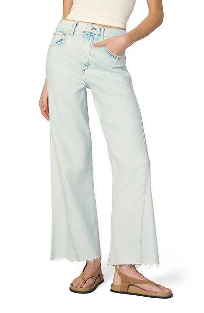 The Twisted Mia Raw Hem High Waist Ankle Flare Jeans