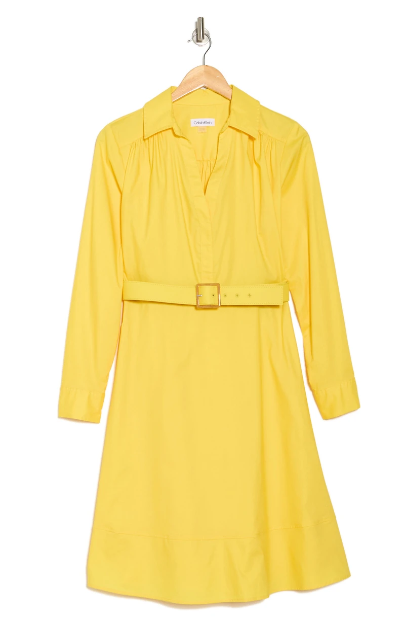 Belted Long Sleeve Dress