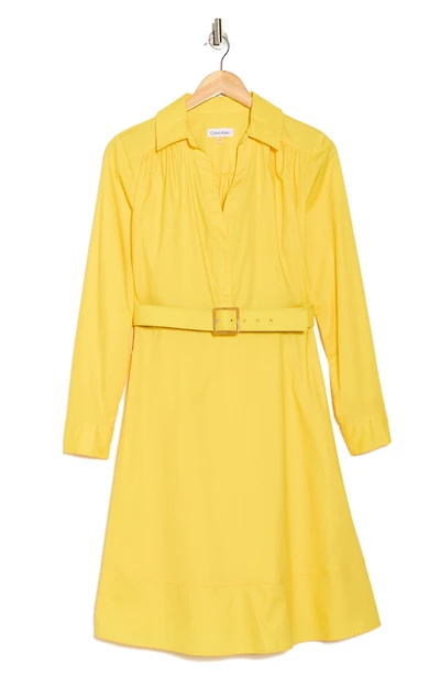 Belted Long Sleeve Dress