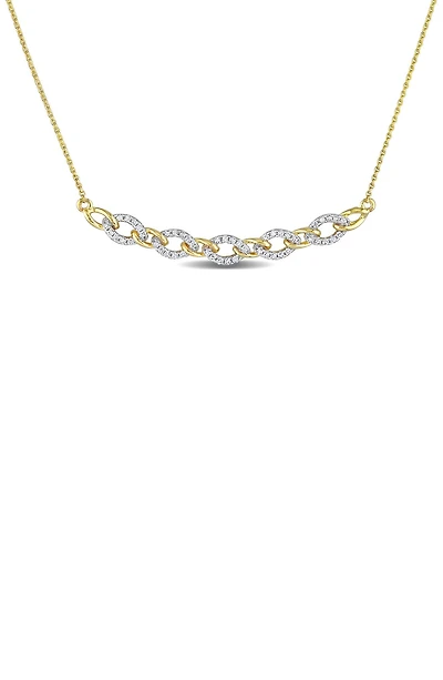 Diamond Oval Link Necklace - 0.15ct.