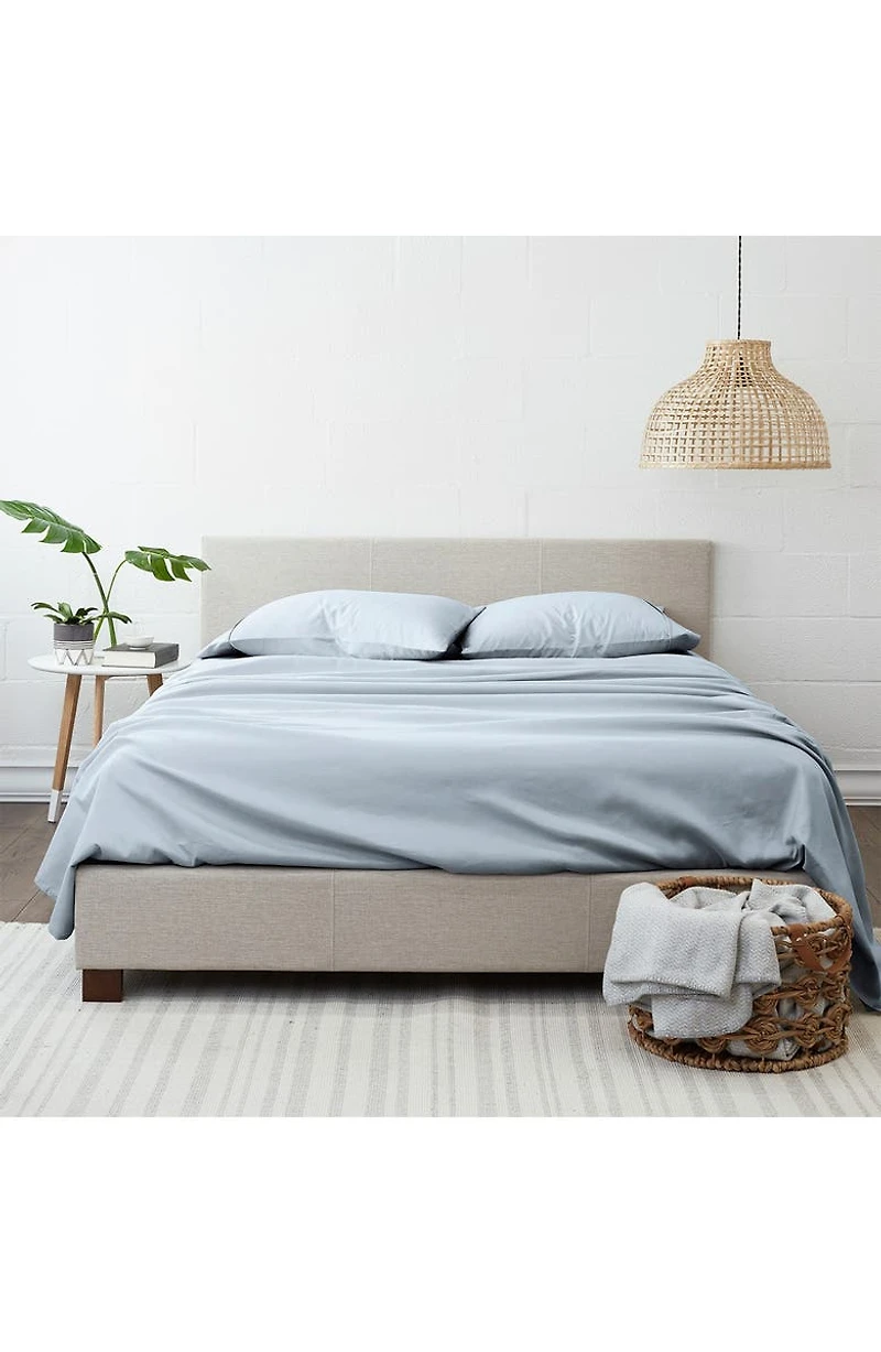 Home Collection Premium Ultra Soft 4-Piece Solid Bed Sheet Set - Light Blue