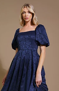 Puff Sleeve Midi Dress