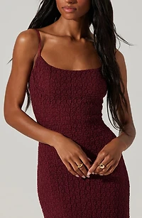 Renaisse Open Stitch Cotton Blend Dress