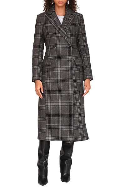 Plaid Double Breasted Coat