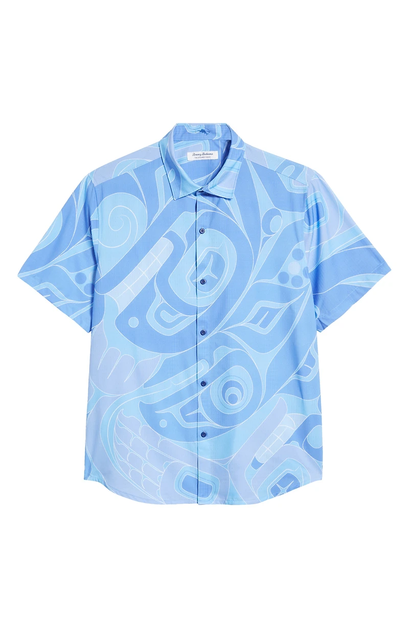 Bahama Coasts Ocean Life Short Sleeve Button-Up Shirt