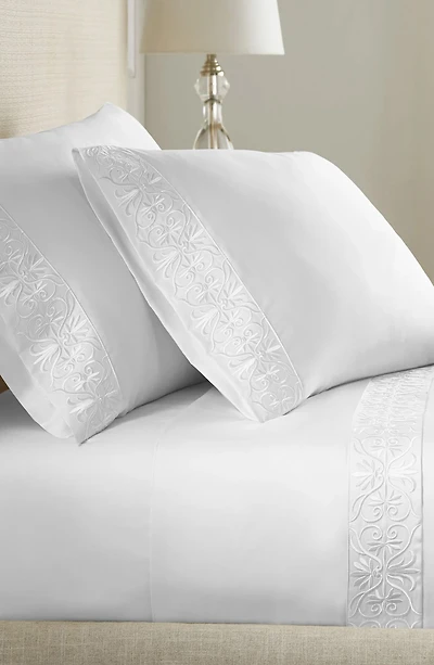 Egyptian Cotton Sateen Embroidered Ariane Sheet Set