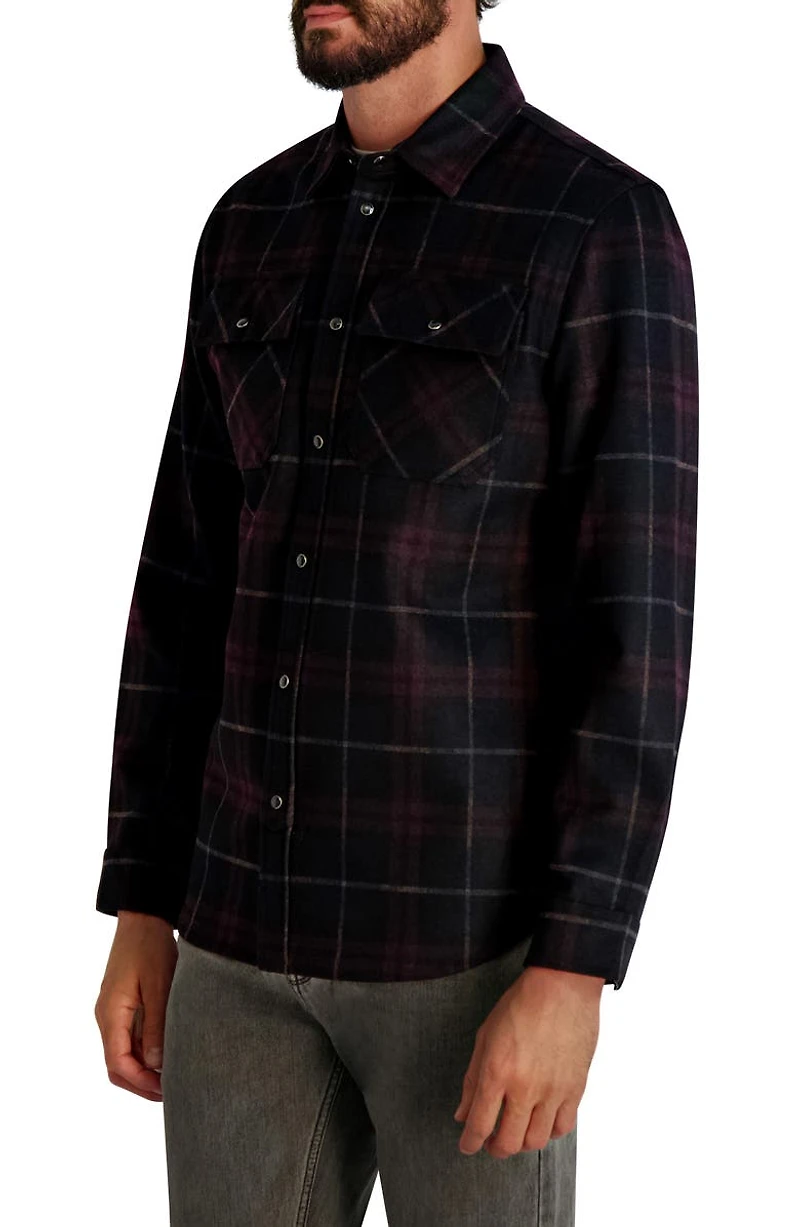 Plaid Ponte Snap-Up Shirt
