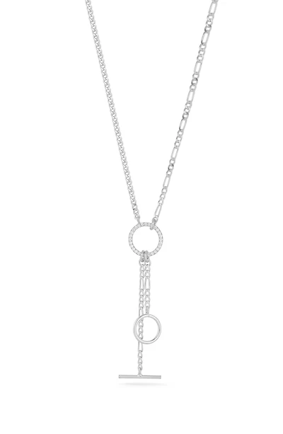 Cubic Zirconia Mixed Link Y-Necklace