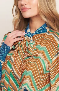 Tie Neck Long Sleeve Top