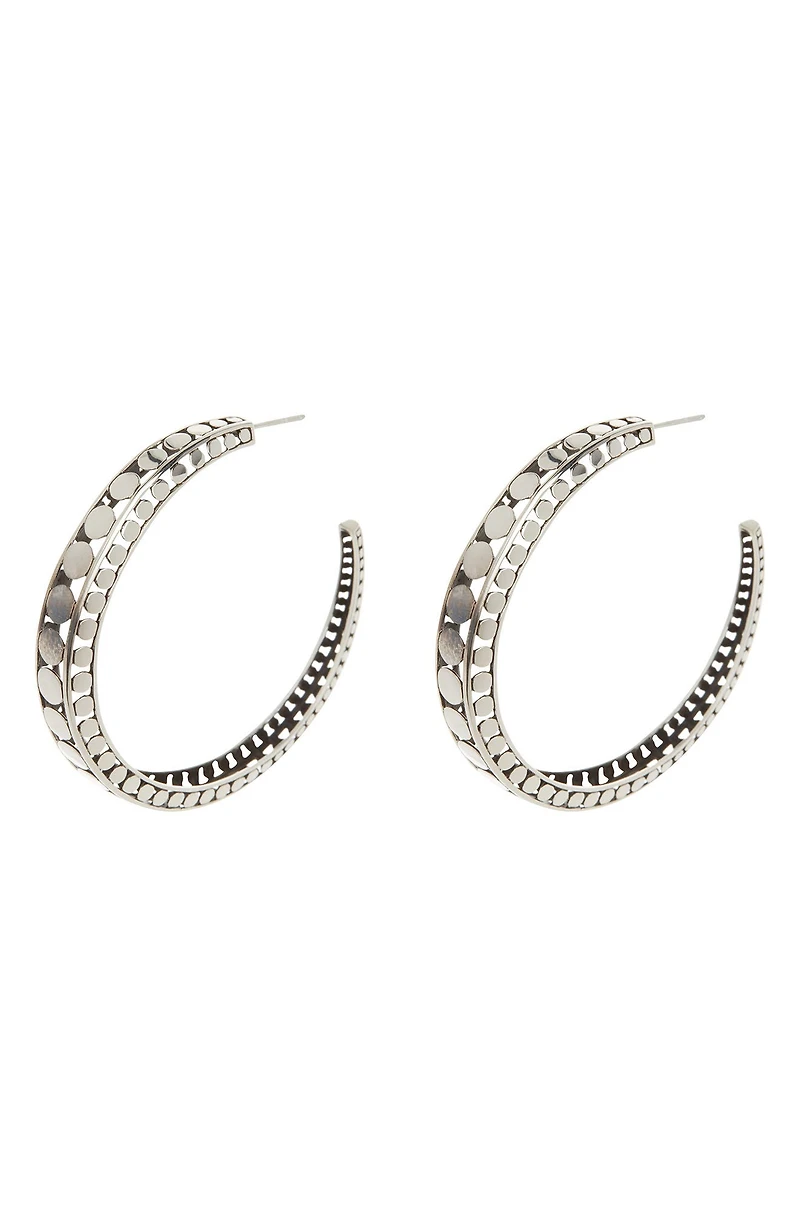 Sterling Silver Dot Hoop Earrings