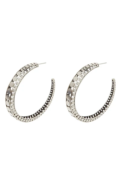 Sterling Silver Dot Hoop Earrings