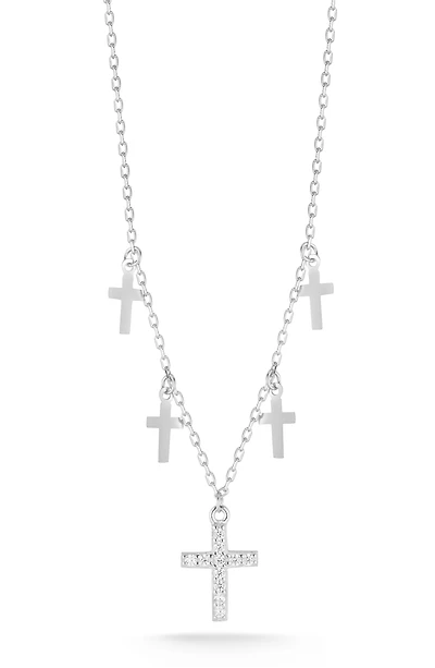 Cubic Zirconia Cross Shaker Necklace