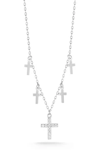 Cubic Zirconia Cross Shaker Necklace