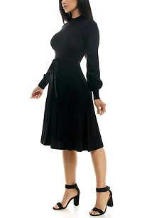 Tie Waist Fit & Flare Sweater Dress