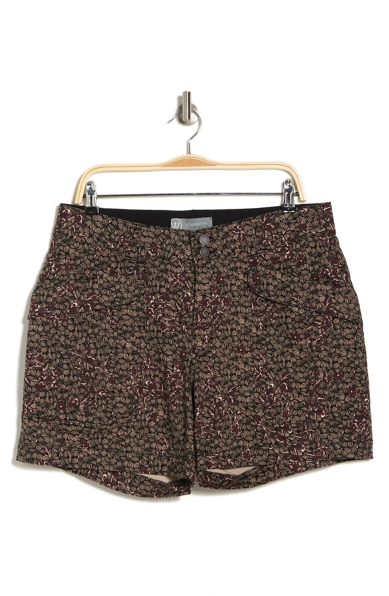 'Ab'Solution High Waist Floral Stretch Cotton Shorts