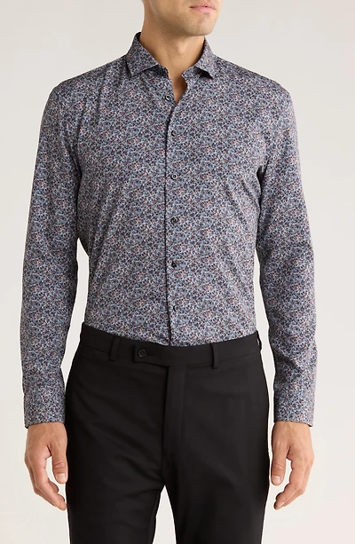 Floral Stretch Button-Up Shirt